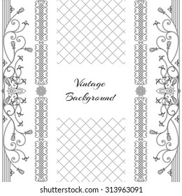 vintage background frame design black vector retro