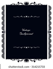 vintage background frame design black vector retro