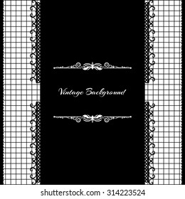 vintage background frame design black vector retro