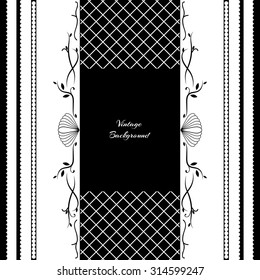 vintage background frame design black vector retro