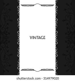 vintage background frame design black vector