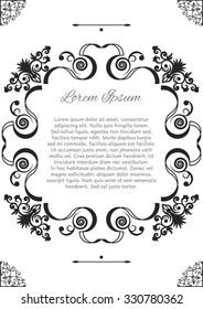 vintage background frame design black vector, save the date