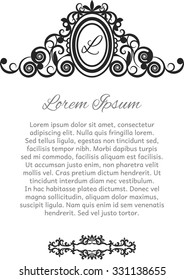 vintage background frame design black vector, save the date