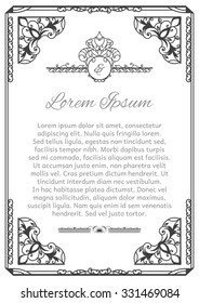 vintage background frame design black vector, save the date