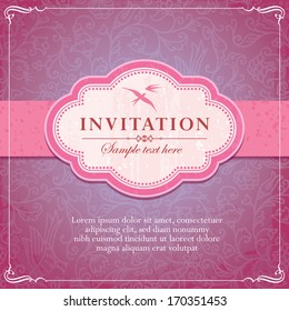 Vintage Background Frame Invitation Template Vector