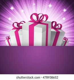 Vintage background with gifts.