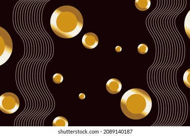 fondo vintage con círculo dorado y líneas para tu presentación y tu diseño. diseño fresco y simple.eps10 vector