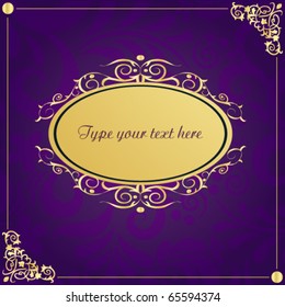 Vintage background with gold frame