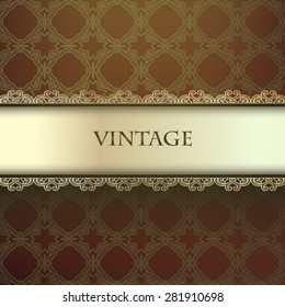 Vintage background with gold stripe