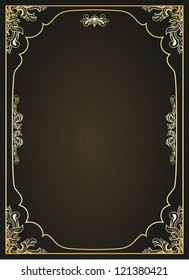 Vintage background with golden frame