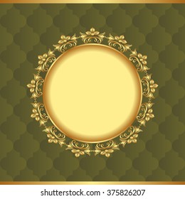 vintage background with golden frame