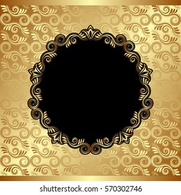 vintage background with golden frame
