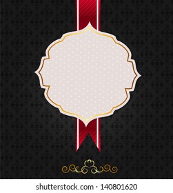 Vintage background with golden frame vector illustration