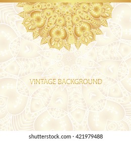 vintage background with golden ornament