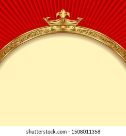 vintage background with golden ornaments and crown