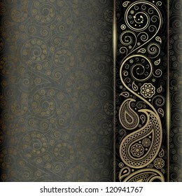 vintage background with golden pattern