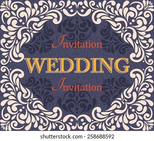 Vintage background, greeting card, invitation with lace ornament, abstract floral pattern template for wedding etc. design