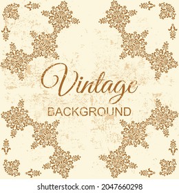 Fondo vintage con textura gruesa de color beige. Plantilla vectorial con grueso y adorno para el diseño de tarjetas de invitación, etiquetas, certificados o banner. Gráficos informáticos.