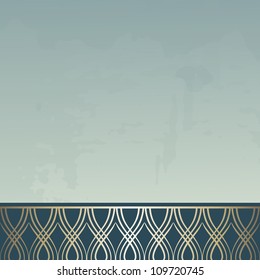 vintage background with a grunge texture and golden ornament