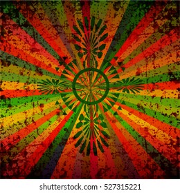 Vintage Background. Grunge Textured Illustration. Retro Design with Arrows - Can be used also as Traveling Poster, Card, Flyer, Brochure or Invitation. Abstract Art. Vector. Hipster Compass Tattoo. 