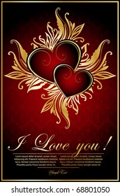 vintage background with  hearts