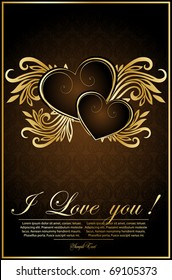 vintage background with   hearts