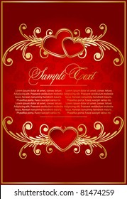 vintage background with hearts
