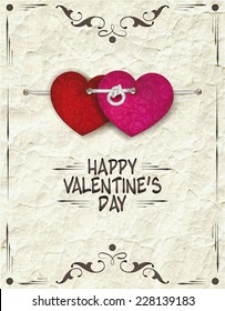 Vintage background with hearts. Valentine's Day