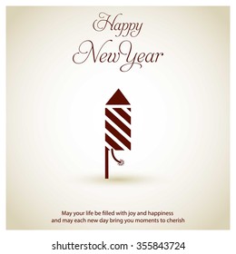 Vintage background with Icon Happy new year typography and Fire Cracker Icon - 2016 Happy New Year wallpaper Background