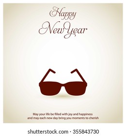 Vintage background with Icon Happy new year typography and Glasses Icon - 2016 Happy New Year wallpaper Background