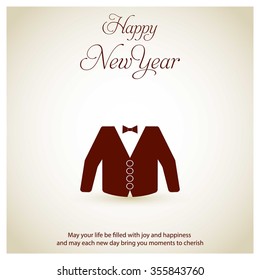 Vintage background with Icon Happy new year typography and Dress Suite Icon - 2016 Happy New Year wallpaper Background