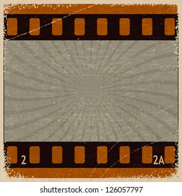 Vintage background with the image frame movie