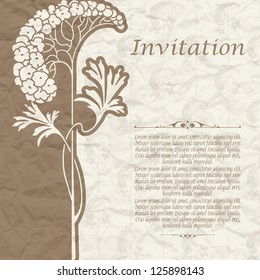 Vintage background for the invitation with flowers