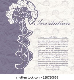 Vintage background for the invitation with flowers