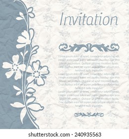 Vintage background for the invitation with flowers