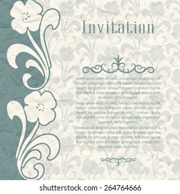 Vintage background for the invitation with flowers