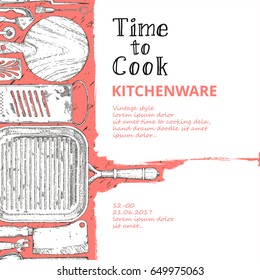 Vintage background - kitchen utensil. 