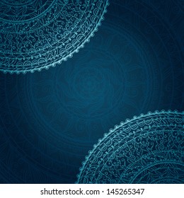Vintage background with lace ornament - vector
