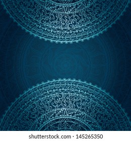 Vintage background with lace ornament - vector