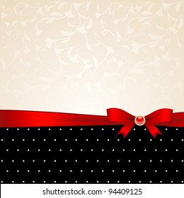 Vintage background with lace ornaments for Valentine's Day. Vector