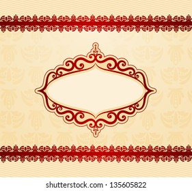 Vintage background with lace ornaments. Vector