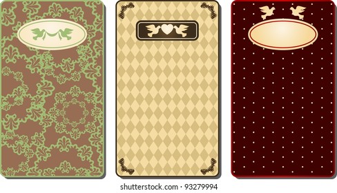 Vintage background with lace ornaments. Vector set