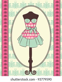 Vintage background with lace ornaments. Vector