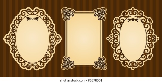 Vintage background with lace ornaments. Vector