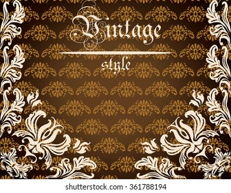 Vintage background with lace pattern ornaments. Vector