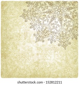 Vintage background with lace pattern - vector illustration