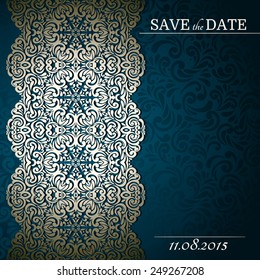 Vintage background with lace-designed border, card, invitation, album cover