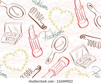 Vintage background with make up objects