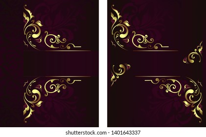 Vintage background mandala card with golden lace ornaments and art deco floral decorative elements