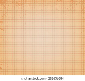 Vintage background. Metered into the cell paper. Old paper sheet. Hipster background.